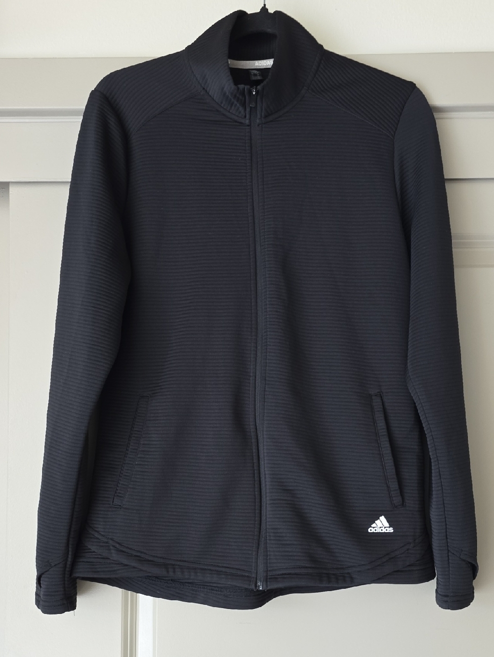 adidas Black Ribbed Full-Zip Jacket